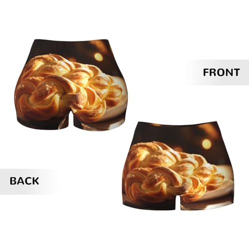 Fried Dough Twist Pattern Sports Shorts, high Elastic Slim Fitness Pants, Suitable for Yoga/Leisure/Daily wear3