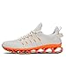 Mens Slip on Walking Running Shoes Blade Tennis Casual Fashion Sneakers Comfort Non Slip Work Sport Athletic Trainers Beige Orange