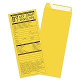 zmybcpack 500 Pcs Self Adhesive Key Drop Envelopes for After Hours - Auto Shop Repair Service Drop Box Envelopes Overnight Automotive Night Drop Envelope, Kraft, 4.125' x 9.5'