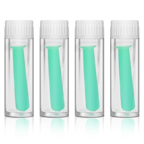 UpaClaire Contact Lens Extraction Tool 4 Piece Silicone Hollow for RGP and Scleral Lenses - Plunger Suction Cups - Green