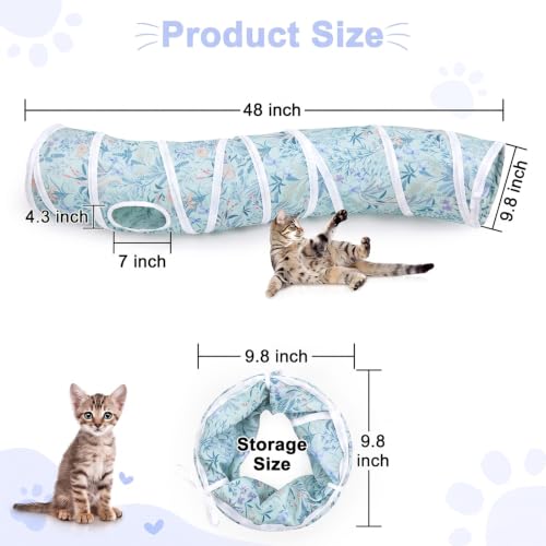 Image of Glittme S-Shape Cat Tunnel, Foldable Cat Tunnels for Indoor Cats