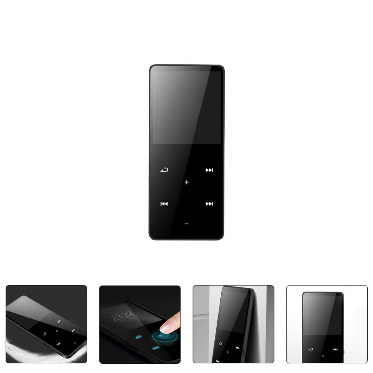 Zerodeko Reproductor de Música sin Pérdida Reproductor Multimedia sin Pérdida 16 GB, Pantalla Táctil de 1,8 Pulgadas, Abs, Negro, Portátil, para Bolsillo y Bolso