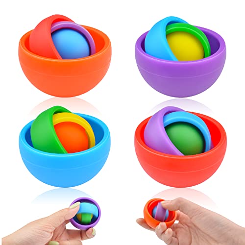 Image of Fidget Toys Adults, 4PC Fidget Spinner Kids Set, Sensory Toys for Teens Ideal Gifts Quiet Cool Gadget for Men Boys Girls, ADHD Autism Stress Relief Finger Tools