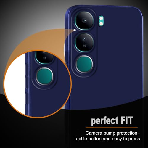 Image of Back Cover for Vivo Y300 5G / V40 Lite 5G | Full Camera Protection | Premium Liquid Silicon Case | Flexible Bumper Case for Vivo Y300 5G / V40 Lite 5G (Dark Blue)
