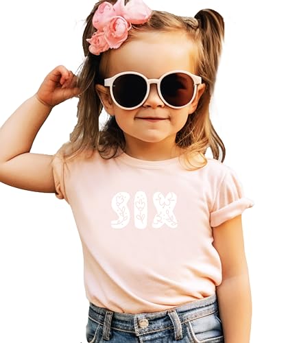 Image of Floral Numbers Ages 1-7 Birthday Girl Shirt for Baby & Toddler Youth Girls