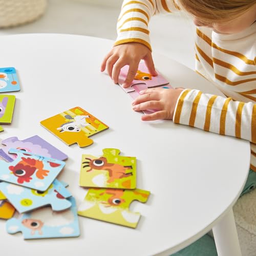 Janod, Parent and Baby Animals Puzzle, 12 Cardboard 2-Piece Puzzles, Educational Game, Fine Motor Skills and Concentration - Image 4