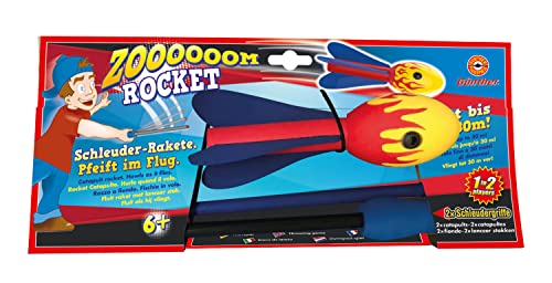 Paul Günther 1551 - Wurfspiel Zooom Rocket, pfeifendes Raketenspiel mit Schleudergriff für 1 - 2 Personen, Flugweite bis zu 30 m, toller Outdoor-Spielspaß für Kinder ab 6 Jahre Cover
