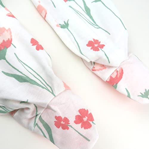 Honestbaby Baby Girls' Organic Cotton Footed Sleep & Play Pajamas, Strawberry Pink Floral, 0-3 Months #TOP3