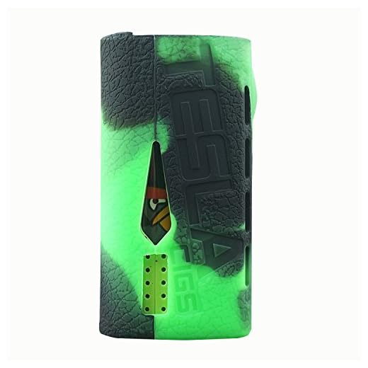 RUIYITECH, rivestimento per sigaretta elettronica Teslacigs WYE200W, custodia in silicone Black Green