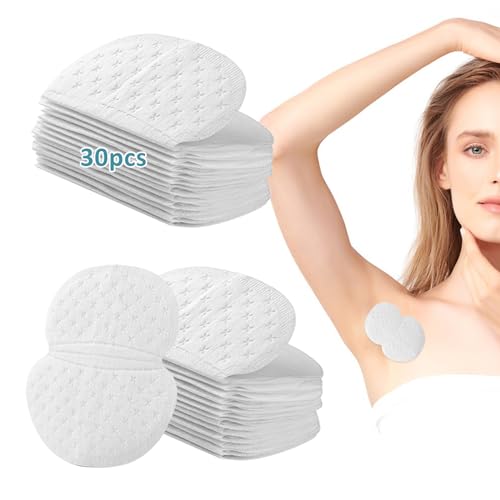 Parches Sudor Axilas, Protector de Axilas para el Sudor, Almohadillas Sudor Axilas, Almohadillas de Sudoración, Almohadillas Protectoras para el Sudor, Axila Absorción de Sudor Almohadilla, 30 Piezas