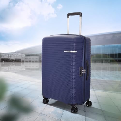 Image of American Tourister 3Pc PP Liftoff+ with TSA Lock & 8 Wheel, Set (Small +Medium +Large) Hard Check-in Suitcase for Travel /Trolley Bag with Double Wheel - Midnight Blue, 55 Cm, 67 Cm, 79 Cm