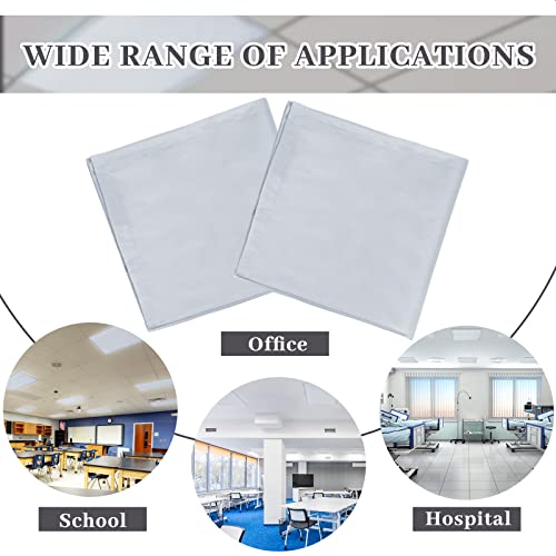 Image of Hortsun Pack of 2 Fluorescent Light Covers 4 x 2 Feet Magnetic Ceiling Light Cover Room Supplies for Home Office(Pure Gray)