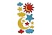 Produktbild alles-meine.de GmbH 12 TLG. Set 3-D ! Wandtattoo / Wandsticker - Sonne Mond Stern Wolken Glitter - Sticker Moosgummi - Aufkleber Kinderzimmer Fensterbild