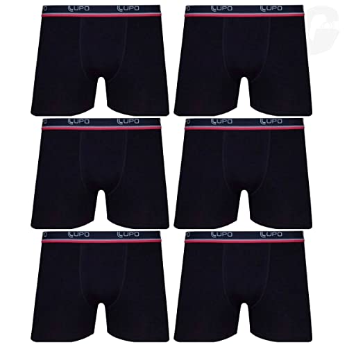 Kit 06 Cuecas Boxer Lupo Algodão | 6 Pretas | G | 00523-0021509990_06UN