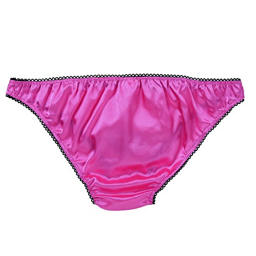 Men Briefs Sissy Silk Satin Frilly Open Hole Bikinis Crossdressing Panties Underwear2