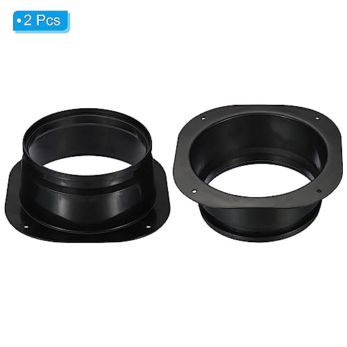 PATIKIL 6" Duct Connector Flange, 2 Pack Dryer Vent Wall Plate Square to Round Straight Ducting Plate for Air Heating Cooling Ventilation Exhaust Fan, Black - Image 3