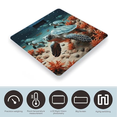 Báscula Digital de Baño Turtle Starfish con Cinta Medidora miniatura 3