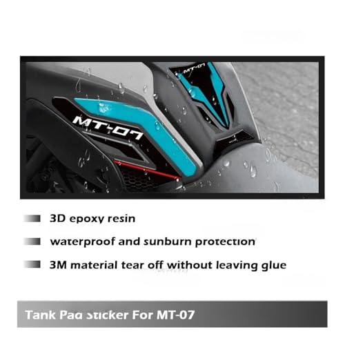 Autocollant réservoir pour MT07 finition carbone protection bouchon - 4