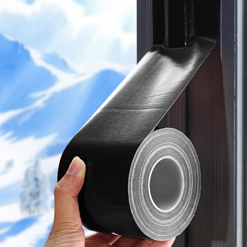 Schwarzes Fensterdichtungsband, Fenster Zugluft Isolierung Abdichtung Film Tape, Fenster AC Seal Klimaanlage Abdichtung Band keine Rückstände,...