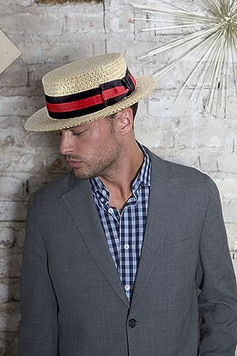 Scala Classico Men's Straw Boater, Bleach, Xx-Large #TOP5