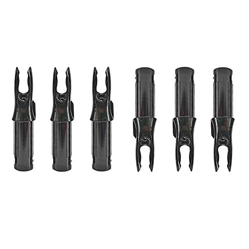 SHARROW 100pcs Pfeilnocke Pfeil Nocken Arrow Nocks Kunststoffnocke für ID 6.2mm Pfeilwelle Carbonpfeil End Zubehör (Schwarz)