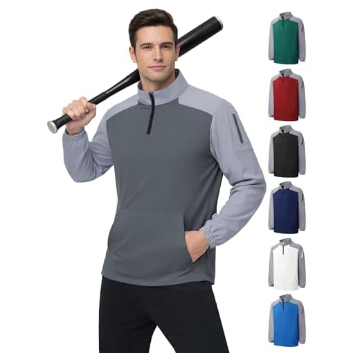KGGEOO Wind and Water Resistant Cage Jacket Long Sleeve Golf Jacket Quarter Zip Pullover with Sleeve Pocket for Workout, Grey, XL