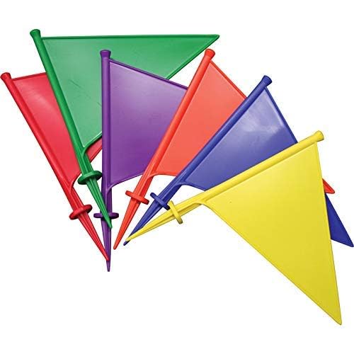 GA Boundary Flags (Pack of 6) | Cricket & Sports Ground Boundary Marking Flags | Assorted Colours | Durable Sports Training Accessories-image-3