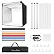 Huzofexo Fotostudio Lichtbox Fotobox Set 80x80x80cm Professional Dimmable Shooting Zelt Kit mit CRI98 LED Licht-6 Farbhintergründe, Multi-Winkel zu schießen