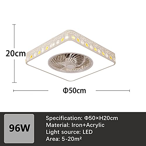 Ventilateur de plafond avec éclairage LED télécommandé et moteur sans bruit 3 vitesses