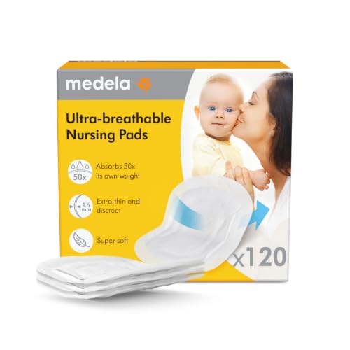 Image of Medela Ultra-Thin Nursing Pads, Max Absorbency, 120 ct Individually Wrapped | Breathable, Hypoallergenic, Soft, For Sensitive Skin, Disposable, Everyday Breastfeeding Comfort