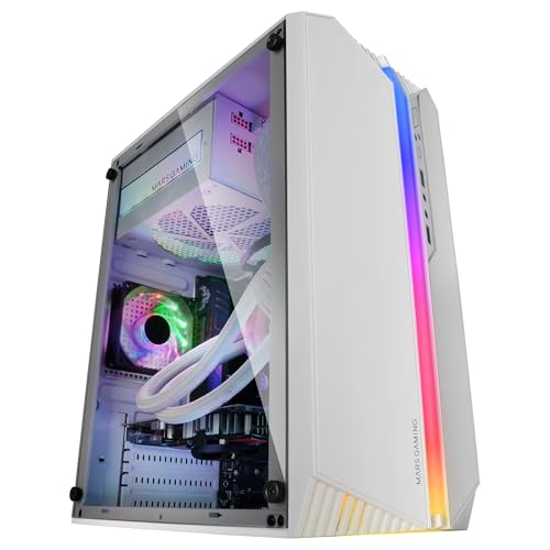 MC-S1 Bianco, Case PC Gaming Compatto Micro-ATX, Illuminazione ARGB 12 Modalità, Ventola FRGB, Finestra Laterale Completa - Case PC - Immagine 1