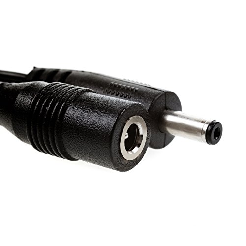 EShine Extension Cable - Male to Female, 3.5mm x 1.35mm, for LED Under Cabinet Lighting with Wire Clips (6.5ft, Black) - Thumbnail 2
