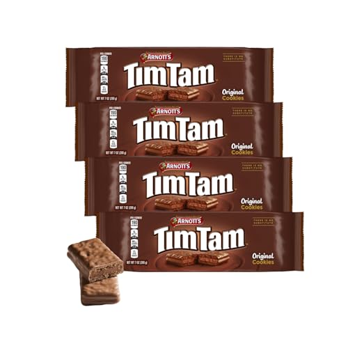 Arnott's Tim Tam Milk Chocolatey Cookies 7 oz (200 Grams), Original Flavour, Pack of 4, Authentic Imported