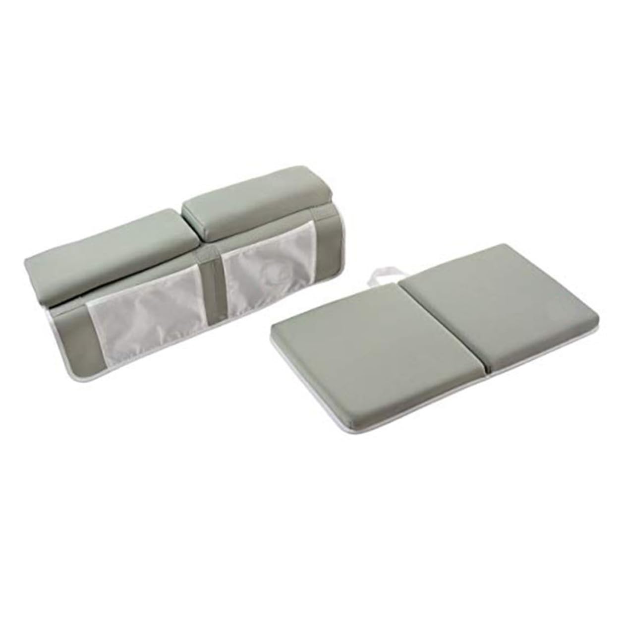 Almohadilla Antideslizante para Bañera con Bolsillos Organizadores y Ventosas Resistentes Cojín Plegable para Rodillas de Padres Baño Protección Cómoda y Segura Gris