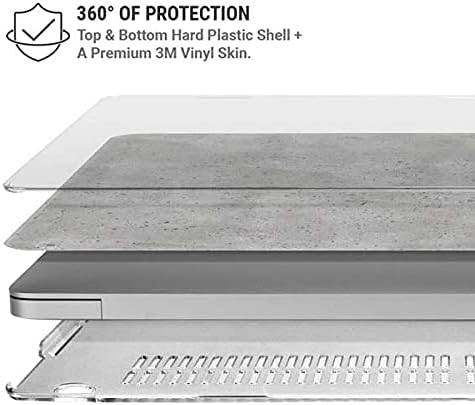Skinit Case + Skin Compatible with MacBook Air 13in (2020) Originally Designed Light Grey Concrete Design