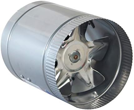 8 Inch 420CFM High Speed Round Shape Stainless Steel Inline Duct Booster Fan Extractor Fan Dryer Vent (8 inch Fan)