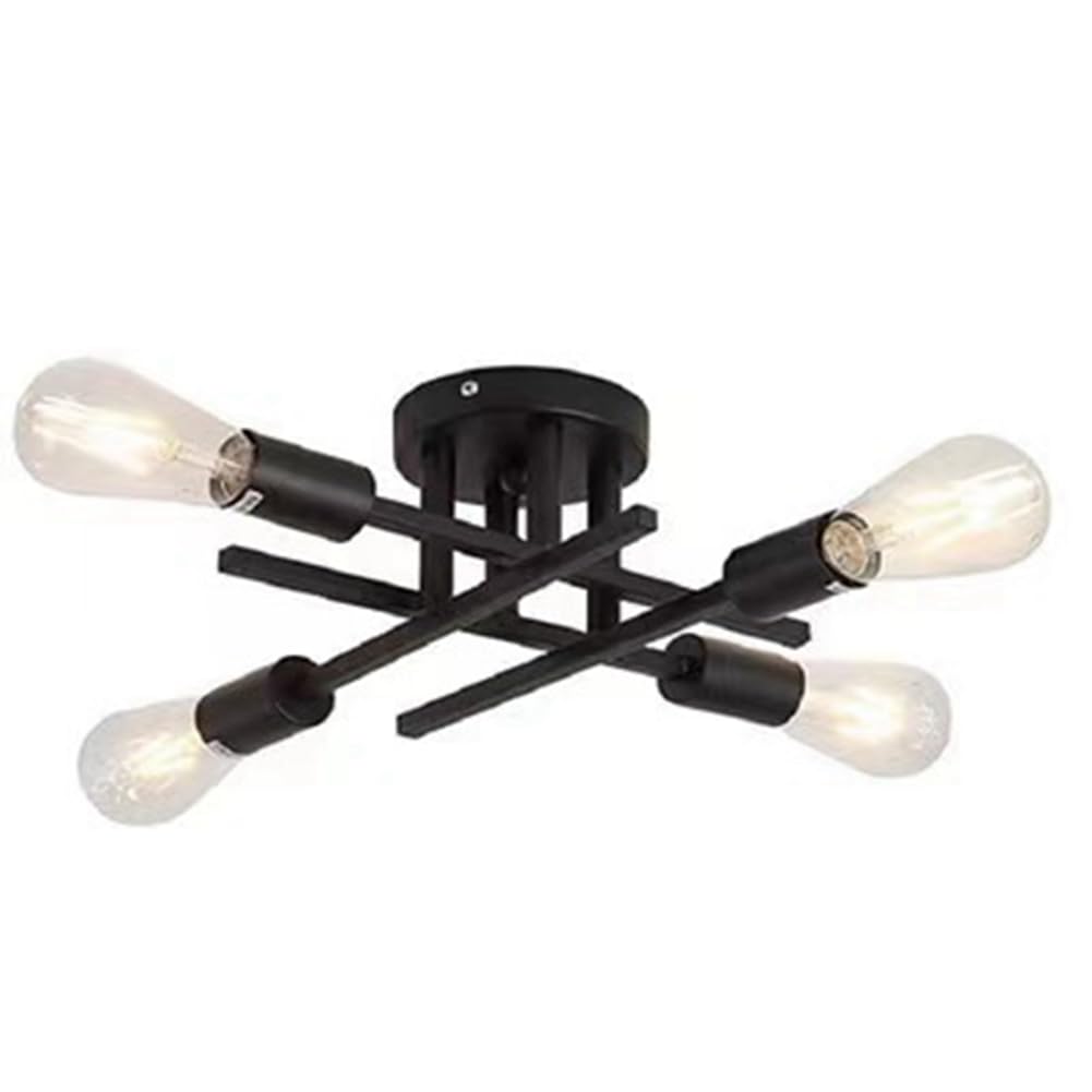 CTRLZS Industrial Style American Ceiling Lamp Corridor Aisle Chandelier Semi-Recessed Ceiling Lamp (Without Lamp)