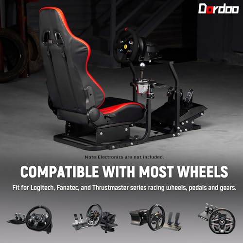 Dardoo COCKPIT 20 RED G25 Racing Simulator Cockpit With Seat Adjustable Fits For Logitech G27 G29 G920 G923, Thrustmaster T150, Fanatec Gaming Steering Stand,Not Included Steering Wheel thumb #3