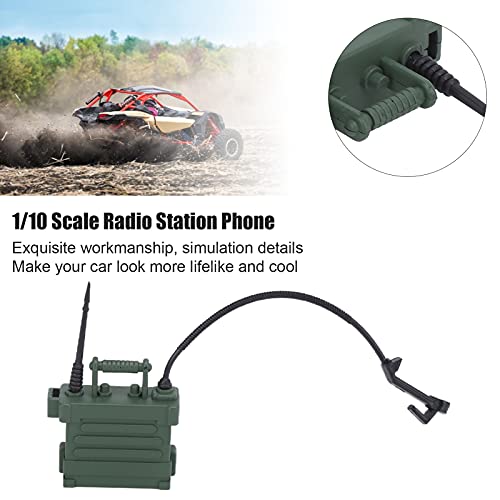 Telefone de estação de rádio de escala 1/10, simulação de plástico 1/10 telefone de estação de rádio