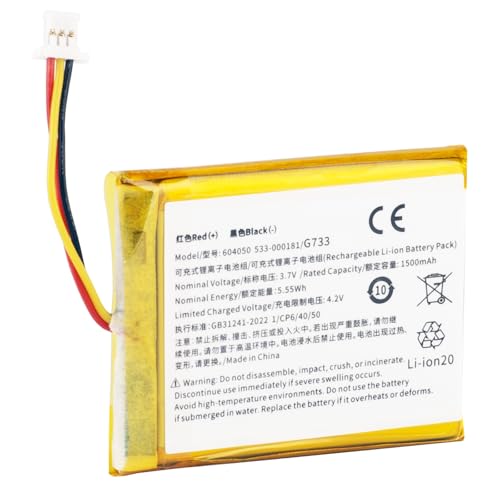 CHUNCAIL Batería de ion de litio para Logitech G733, 3,7 V, 1500 mAh, batería de repuesto para auriculares inalámbricos G733, modelo 533-000181