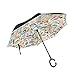 Produktbild rodde Regenschirme Winddicht für Regen Outdoor Double Layer Inverted International Landmarks Golf mit C-förmigen Griff Reverse