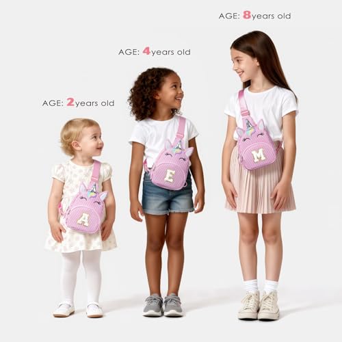 Image of YOOLIFE Little Girls Kids Unicorn Purse Crossbody Bag Birthday Gift, Pink C | Fanny Pack for Little Girls Kids Purse, Birthday Gifts for 2 3 4 5 6 7 8 Year Old Girl Kids Daughter Sister Niece Grandkids