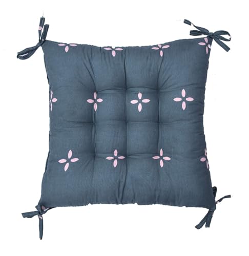 Image of COZY FURNISH Microfiber Cotton Chair Pads with Four Corner Ties 16x16(Inches) 41X41(CM) Square, Pack of 2 | Extra-Comfortable & Soft Seat Cushions | Ergonomic Pillows (Royal Pink)
