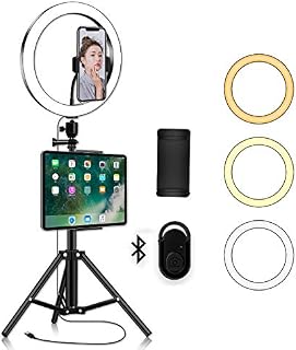 LED Ring Light with Phone Tripod Stand Kit - Yingnuost 10'' Camera Photography