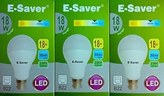 E-Saver - LED Standard GLS A60 (Globe) - Led Light Bulbs - 18w=165w - 1800L (Pack of 3) - Daylight 6500k - Bayonet Light Bulb - (B22- B22d) - Great for SAD, Snooker, Pool, Hobbies, Craft, Photography