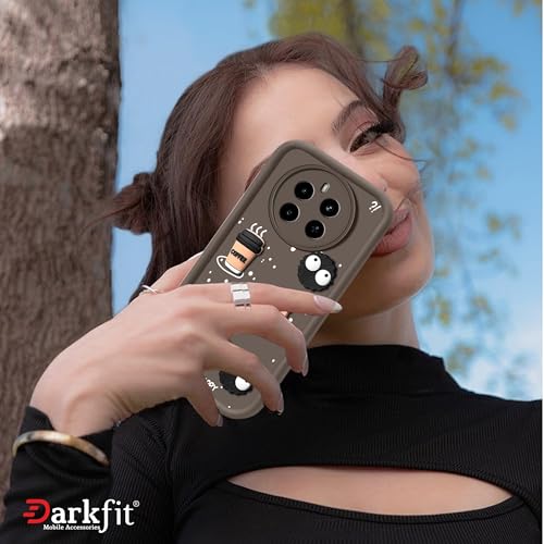 Image of Back Case Cover Compatible with Realme P1 Pro 5G | Cute Fun Cartoon Ball 3D Coffee Silicone Case | Body Protection | Camera Protection | Shock Proof | Color Brown | Pack of 1