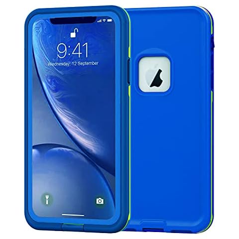 PINGTEKOR Waterproof iPhone XR Case,Retail Packaging,Rugged Heavy Duty Wireless Charging Full Body Protective with Built-in Screen Protector Clear Case for iPhone XR Case 2018 (Blue) Cover