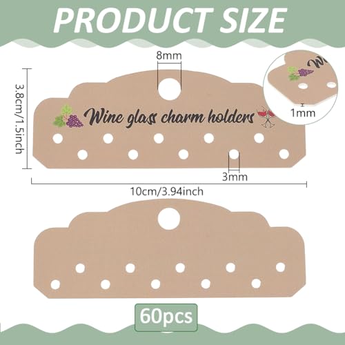 Breloques pour verre à vin blanc rangées sur support papier - 2
