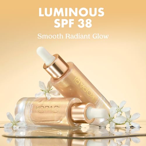 Image of Kopari Sun Veil Illuminating Elixir Face Sunscreen SPF 38 | Lightweight Face Sunscreen with Shea Butter & Mica | Buildable Mineral SPF, Radiant Golden Glow Finish