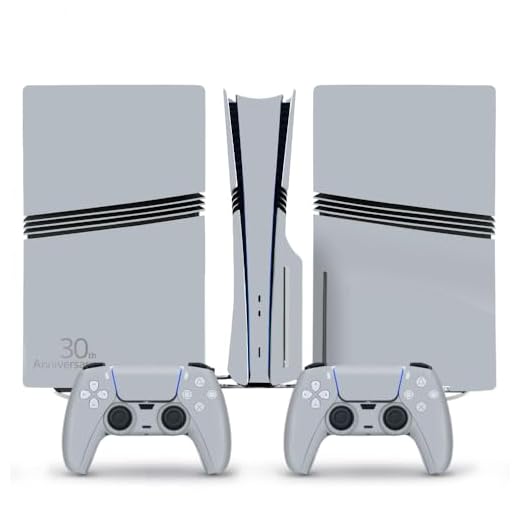 Adesivo completo para console PS5 Pro, edição de disco, decalque de vinil para controle PS5 Pro personalizado (cinza aniversário)